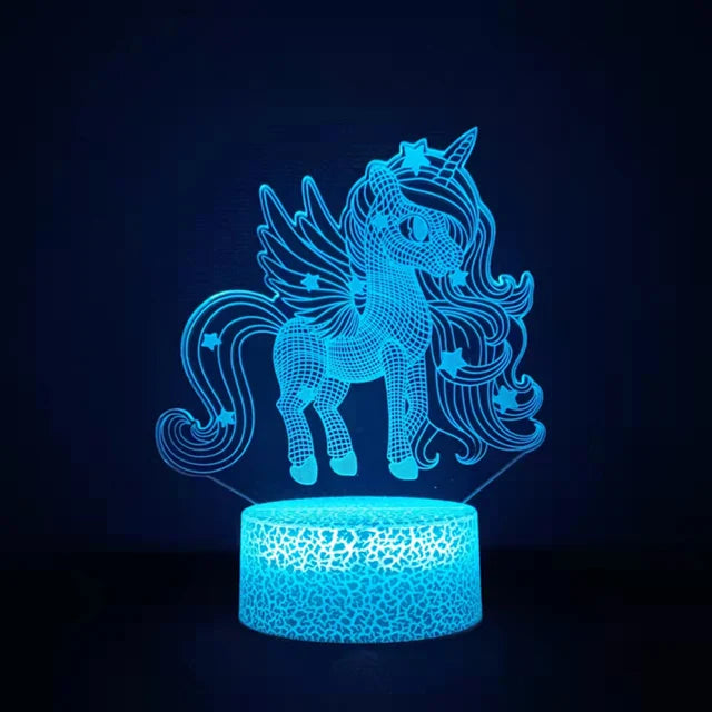 3D LED Unicorn Night Light - 16 Colors, Remote & Touch Control | Kids Night Lamp Gift
