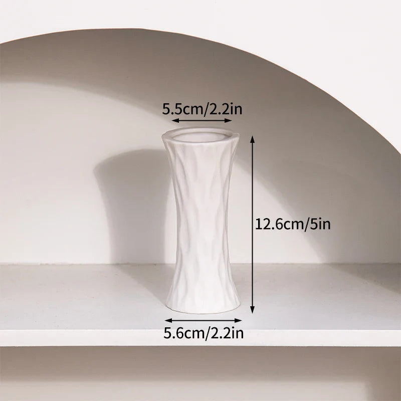 White Ceramic Bud Vase Nordic Matte Decorative Vase for Home Living Room Tabletop Flower Arrangements Photo Props