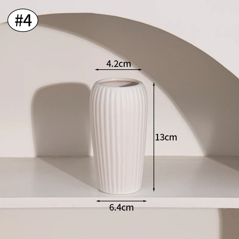 White Ceramic Bud Vase Nordic Matte Decorative Vase for Home Living Room Tabletop Flower Arrangements Photo Props