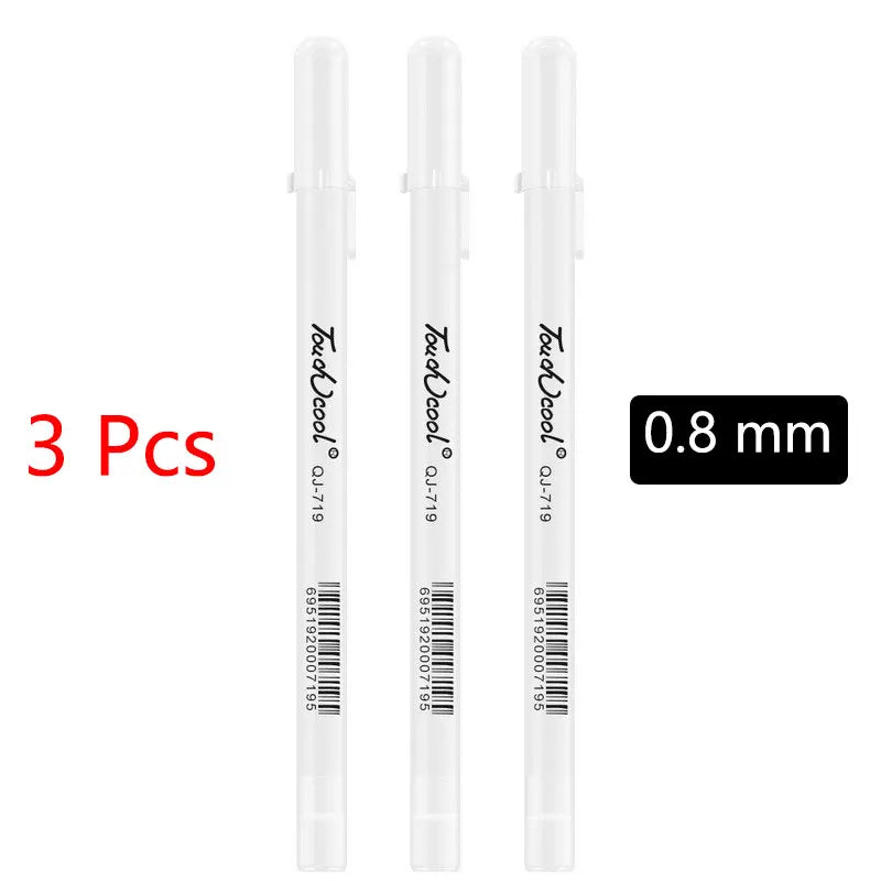 Opaque White Oily Paint Marker Pen Waterproof Gel Ink 0.8/1.0/2.0/2.8mm Nibs for DIY Graffiti, Sketching and Stationery