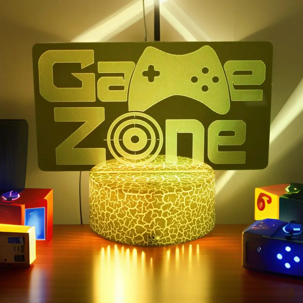3D LED Neon Gamer Lamp - RGB Acrylic Night Light with Remote & Touch for Kids & Gaming Room