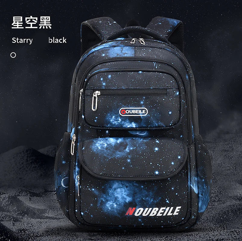 Starry Sky Kids Backpack - Waterproof School Bag for Boys & Girls, Polyester Book Bag