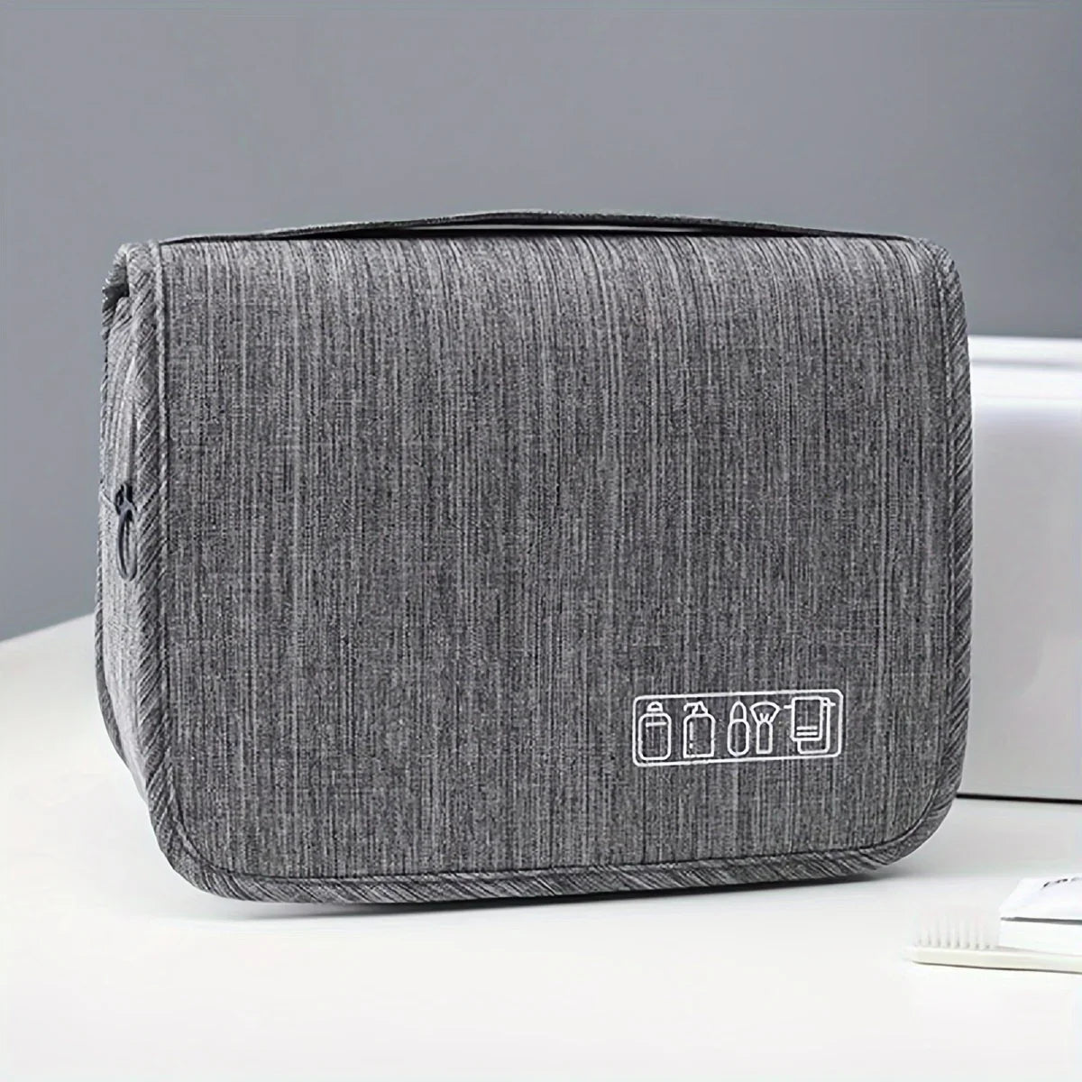 Wall-Mounted Travel Toiletry & Cosmetic Organizer — Hanging Bathroom Storage Bag