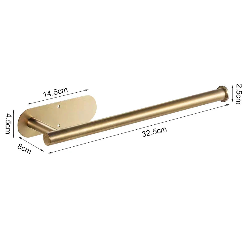 Stainless Steel No-Drill Self-Adhesive Wall-Mount Paper Towel & Toilet Roll Holder