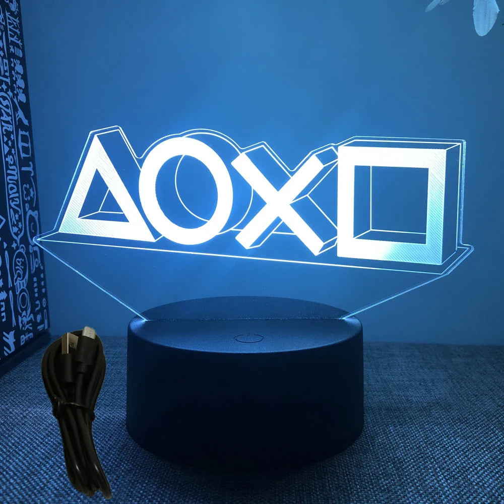 3D LED Neon Gamer Lamp - RGB Acrylic Night Light with Remote & Touch for Kids & Gaming Room