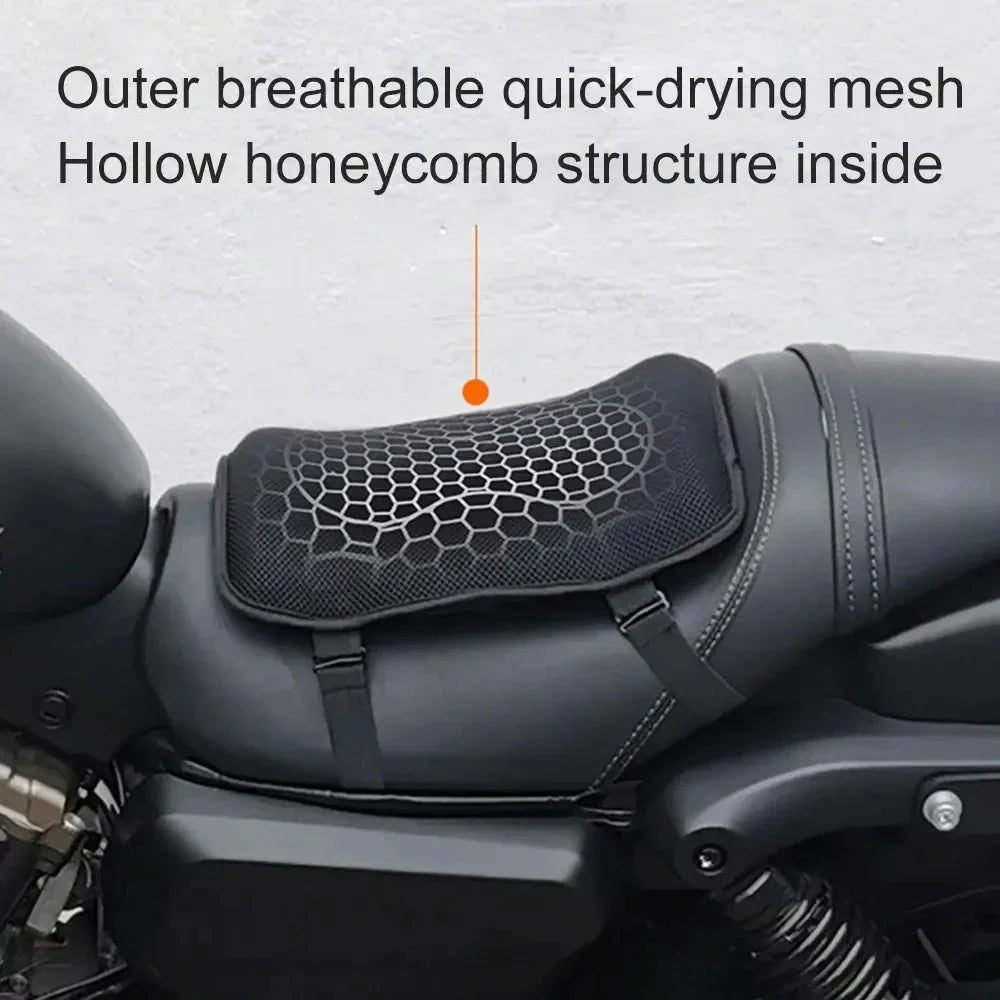 Universal Gel Honeycomb Motorcycle Seat Cushion – Pressure Relief Anti-Slip Comfort Pad (21 x 28 x 3 cm | 8.3 x 11.0 x 1.2 in)