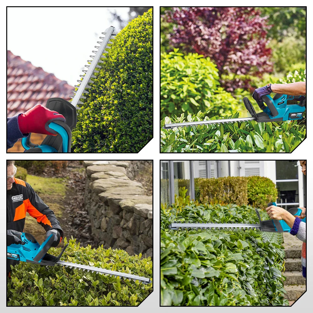 2000W 15000RPM Cordless Hedge Trimmer 20in (510mm) Dual Blade 90° Adjustable Head Compatible with 18V Batteries