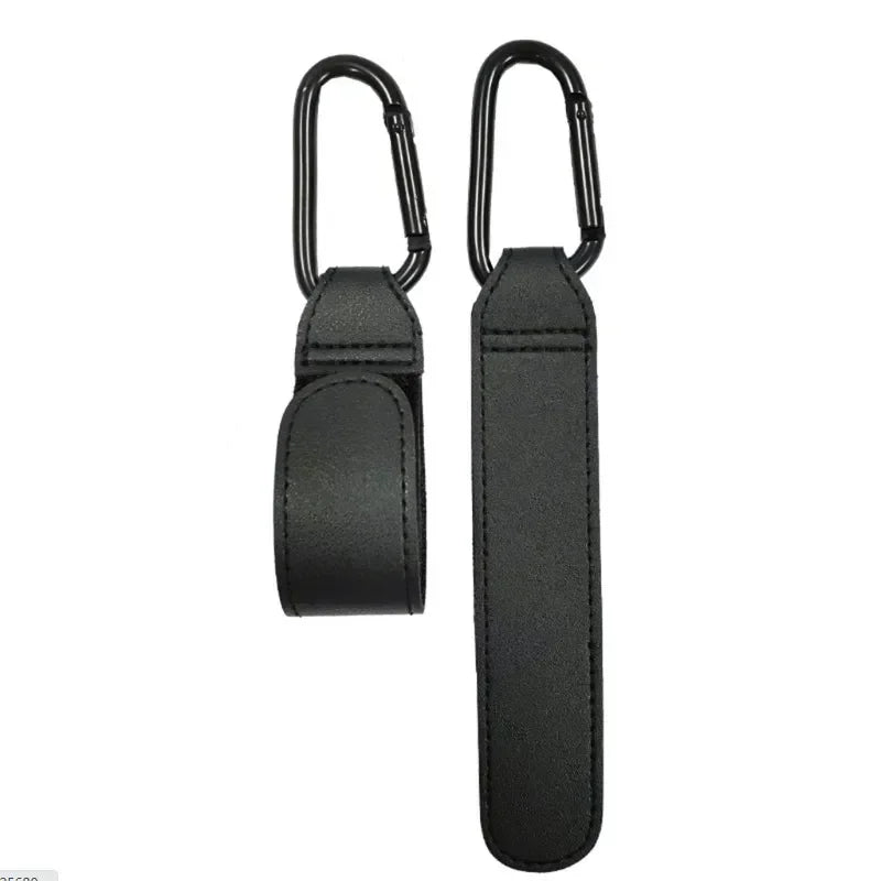 PU Leather 360° Rotating Stroller Hook - Baby Bag Pram Organizer (1 or 2-Pack)