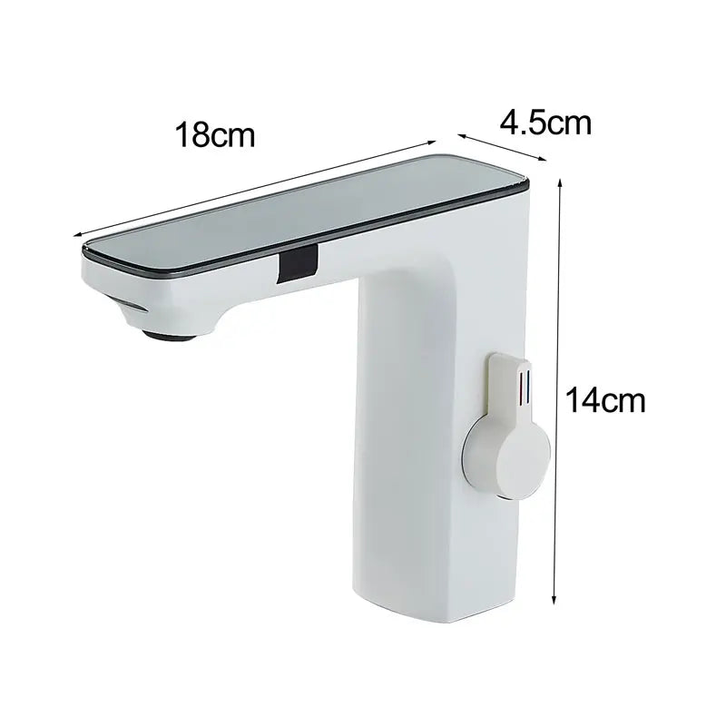 White Deck-Mount Bathroom Basin Faucet - Single-Handle Hot & Cold Mixer with Ceramic Valve
