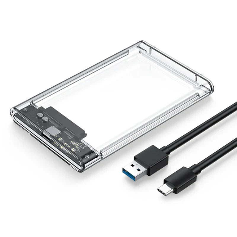 USB 3.0 2.5-Inch (63.5 mm) SATA HDD/SSD Enclosure — Up to 6TB, 5Gbps, Transparent Case, Plug & Play