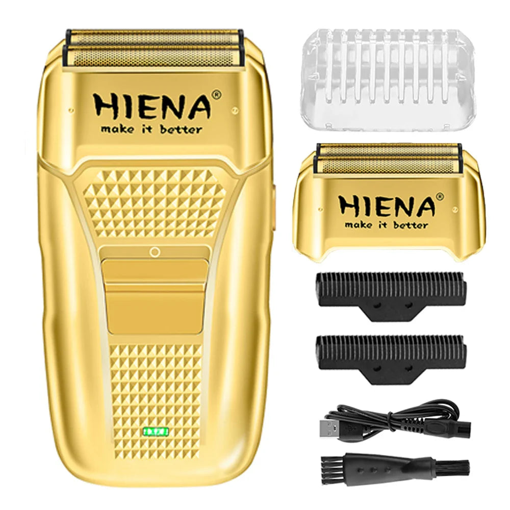 Men's Rechargeable Electric Shaver & Hair Clipper – Metal Housing, USB Fast Charge, Hypoallergenic Foil