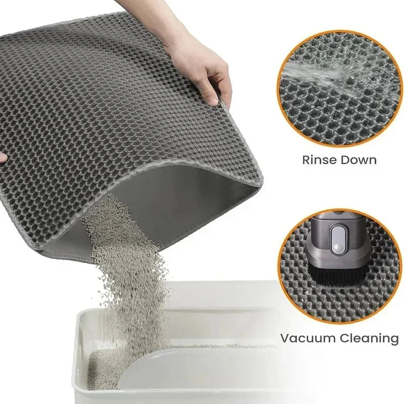 Double-Layer Waterproof Cat Litter Mat 90 x 60 cm (35.4 x 23.6 in) - Non-Slip Washable EVA Pet Pad