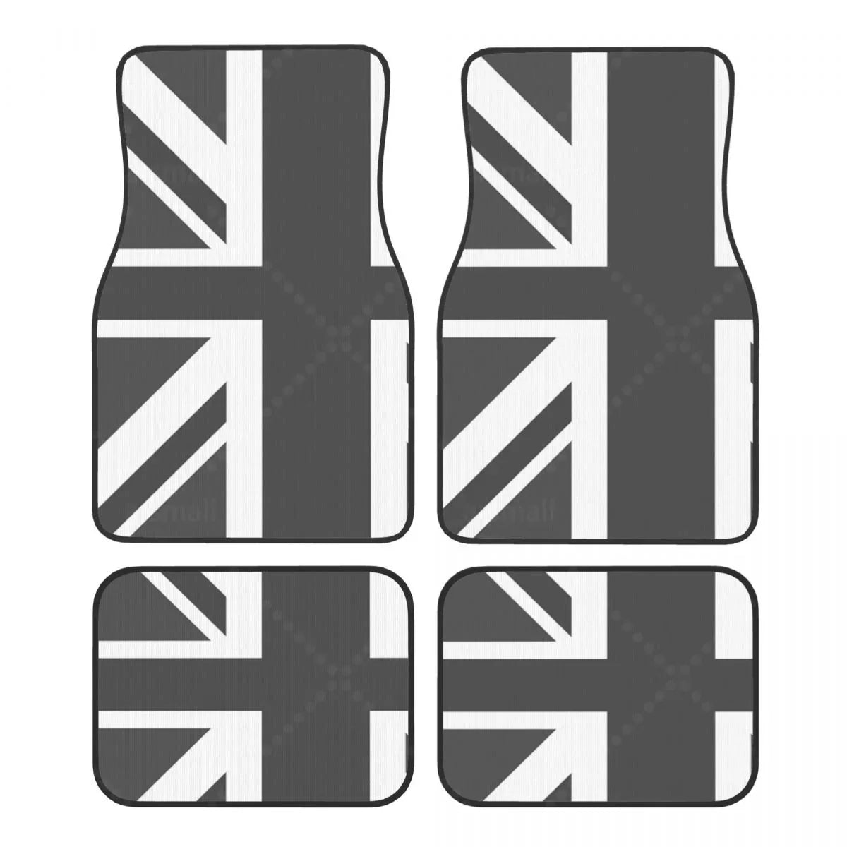 Custom Fit Car Floor Mats Front & Rear Set – Union Jack Flag Design – Non-Slip, Easy Clean