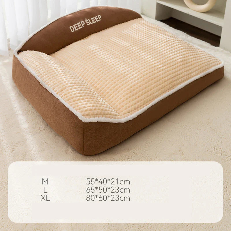 Plush Non-Slip Pet Bed - Winter Warm Removable Washable Dog & Cat Kennel Cushion