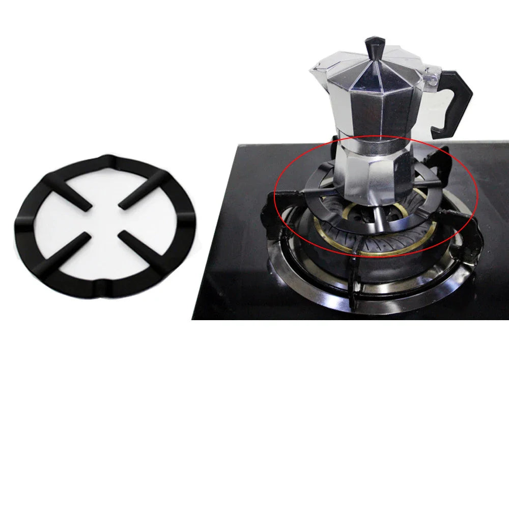 Cast Iron Moka Pot Support Ring 13.3 cm (5.24 in) Gas Stove Heat Diffuser Camping Cooker Rack Black