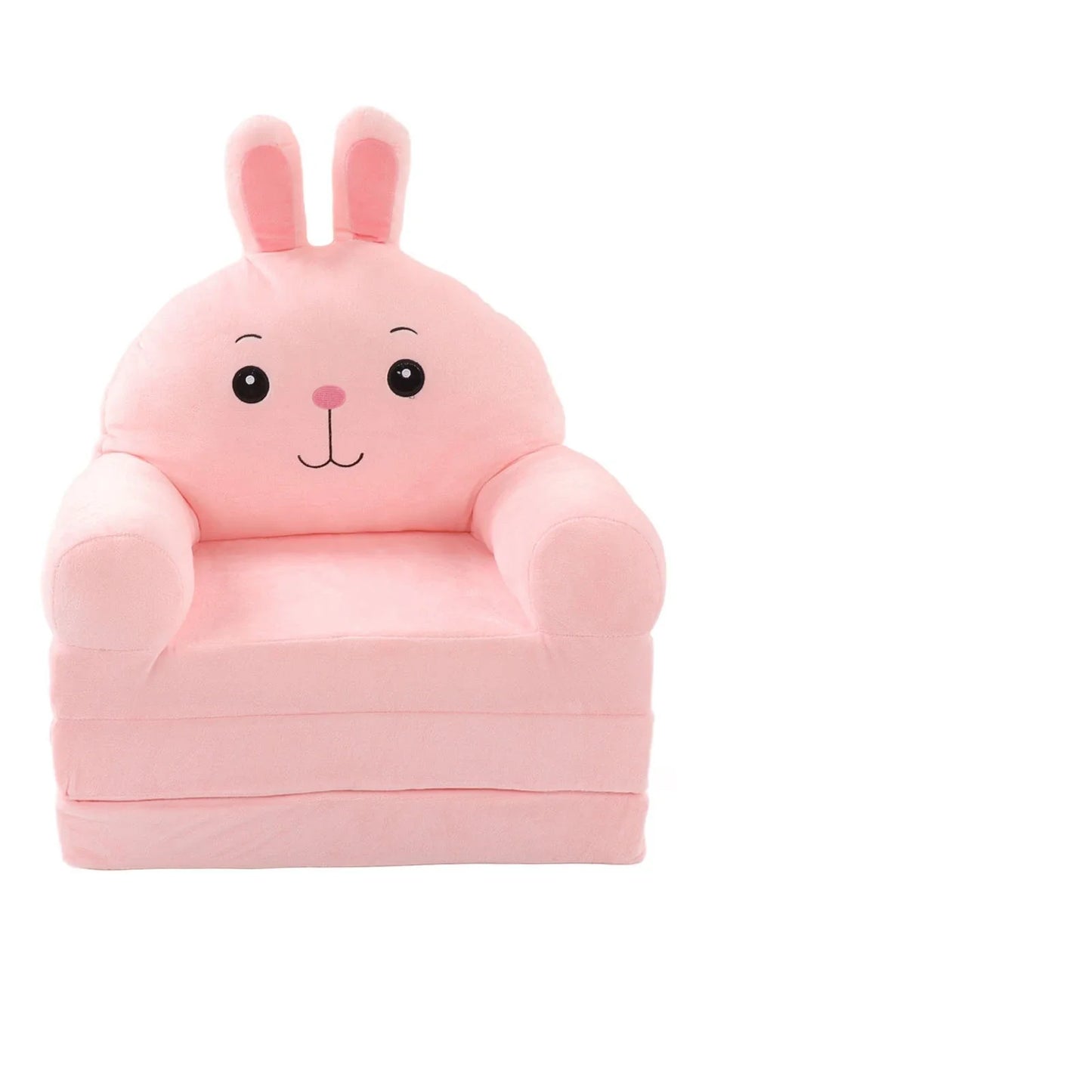 Cartoon Foldable Kids Sofa Bed - Plush Detachable Washable Cover & Wide Armrests