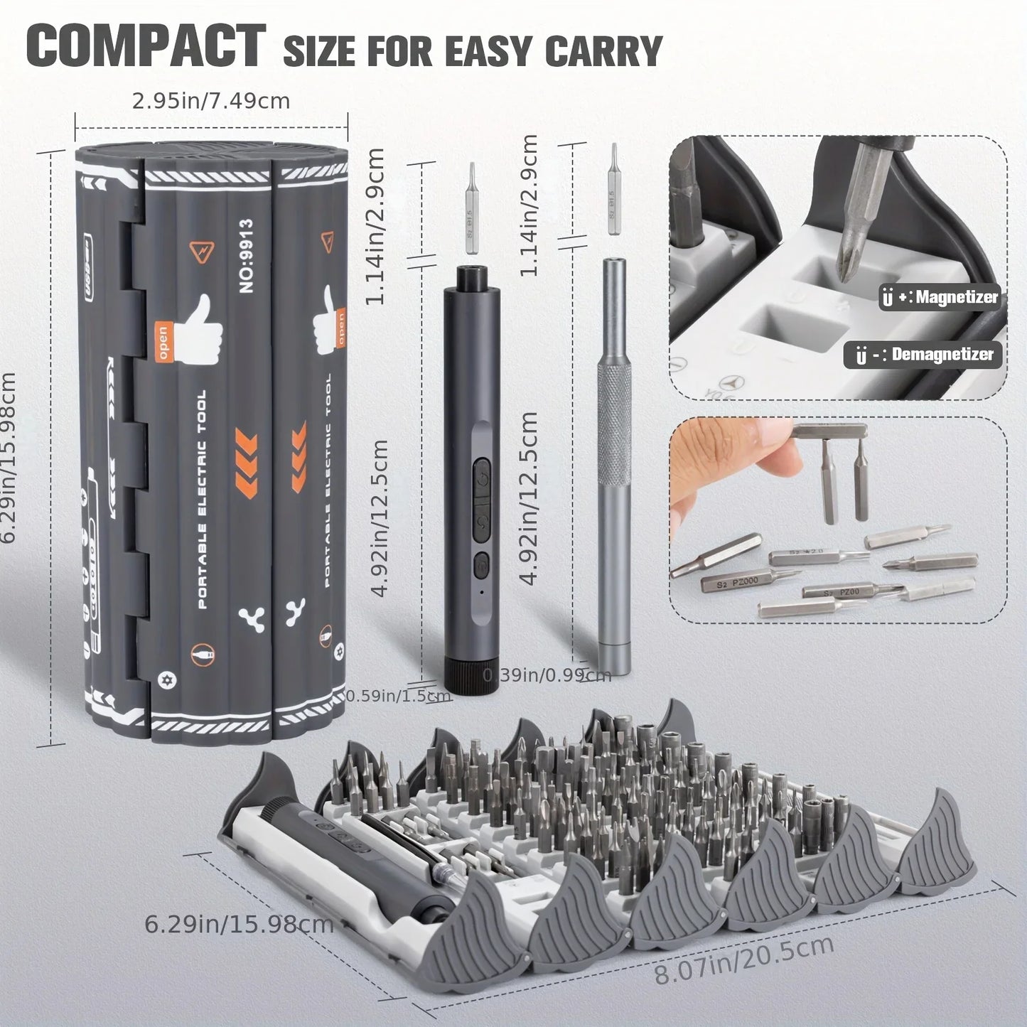 138-in-1 Mini Electric Screwdriver Set – Precision Magnetic Bits, Portable Rechargeable Alloy Kit for PC iPhone DIY Repairs