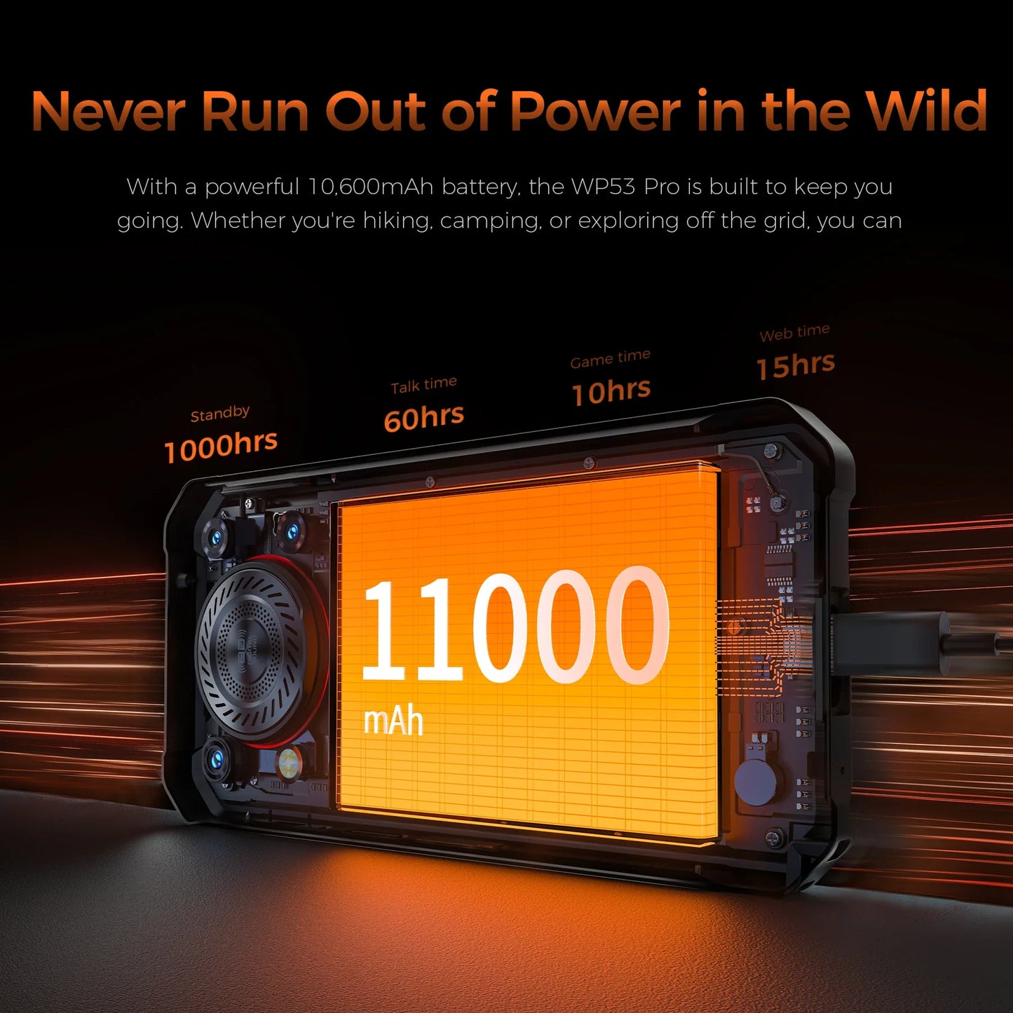 Rugged Android Smartphone 24GB+256GB | 11000mAh Battery | Android 15 | 6.52" (16.6 cm) HD | 50MP Dual Rear Camera
