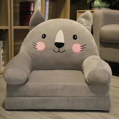 Foldable Kids Cartoon Sofa Bed — Plush Toddler & Baby Seat, Princess Nap Cushion