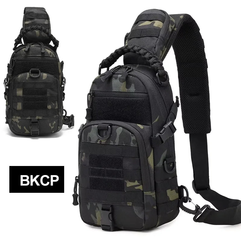Tactical Chest Sling Bag for Men - Outdoor Hiking Camping Fishing Cycling MOLLE Shoulder Fanny Pack