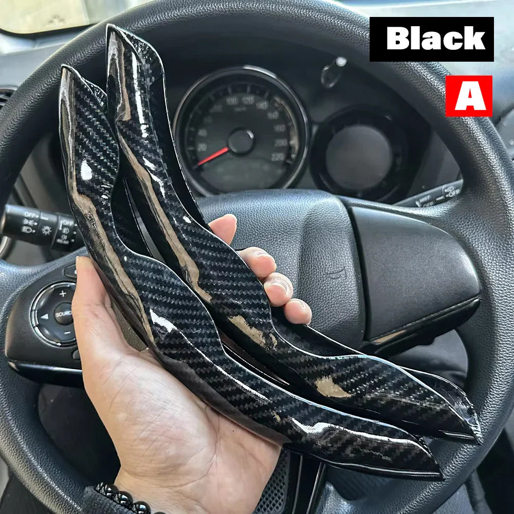 2-Pack Carbon Fiber Silicone Steering Wheel Covers 38 cm (15 in) Anti-Slip Universal Car Interior