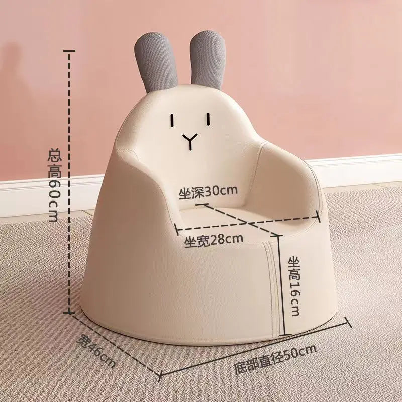 Children's Mini Cartoon Sofa for Kids (Ages 1-6) Removable Washable Rabbit & Bear Toddler Seat