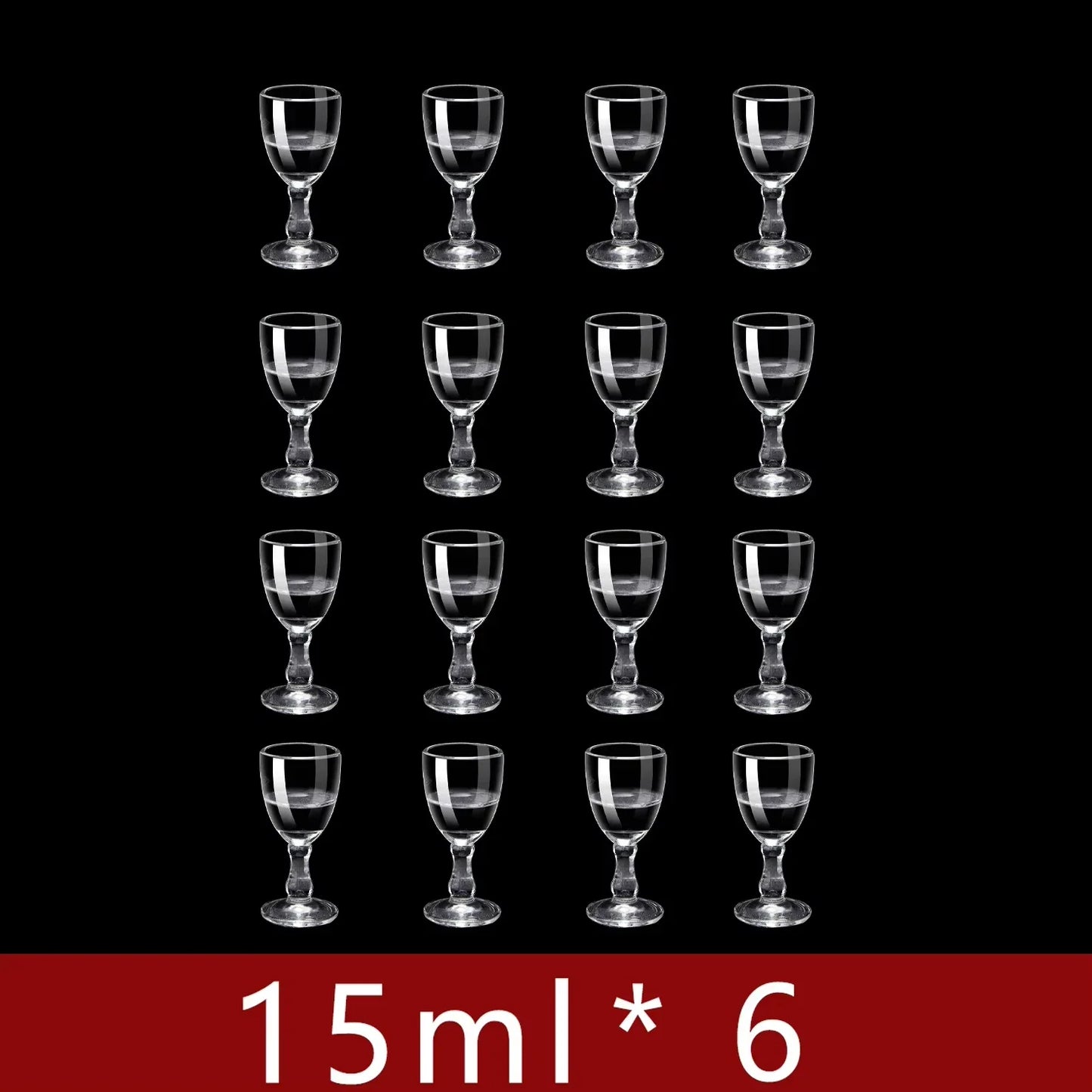 6-Pack Mini Stem Shot Glasses Set — 10/15/25 ml (0.34/0.51/0.85 fl oz) Clear Glass Mini Wine Cups for Sake & Spirits