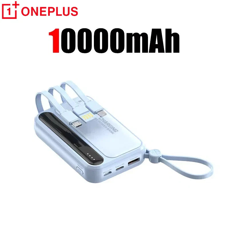 4-in-1 50000mAh Portable Power Bank with Built-in Cables & LED Digital Display — Universal Charger for Smartphones & Tablets