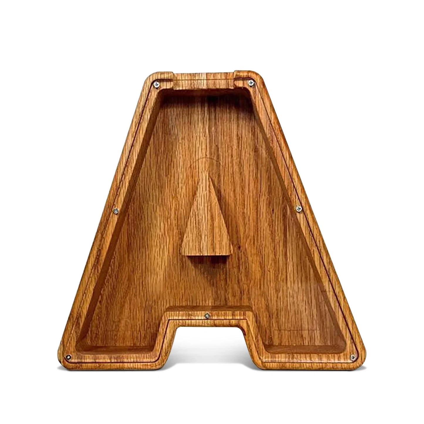 26-Letter Wooden Piggy Bank Alphabet Moneybox Coin Saving Box for Kids Desktop Home Decor