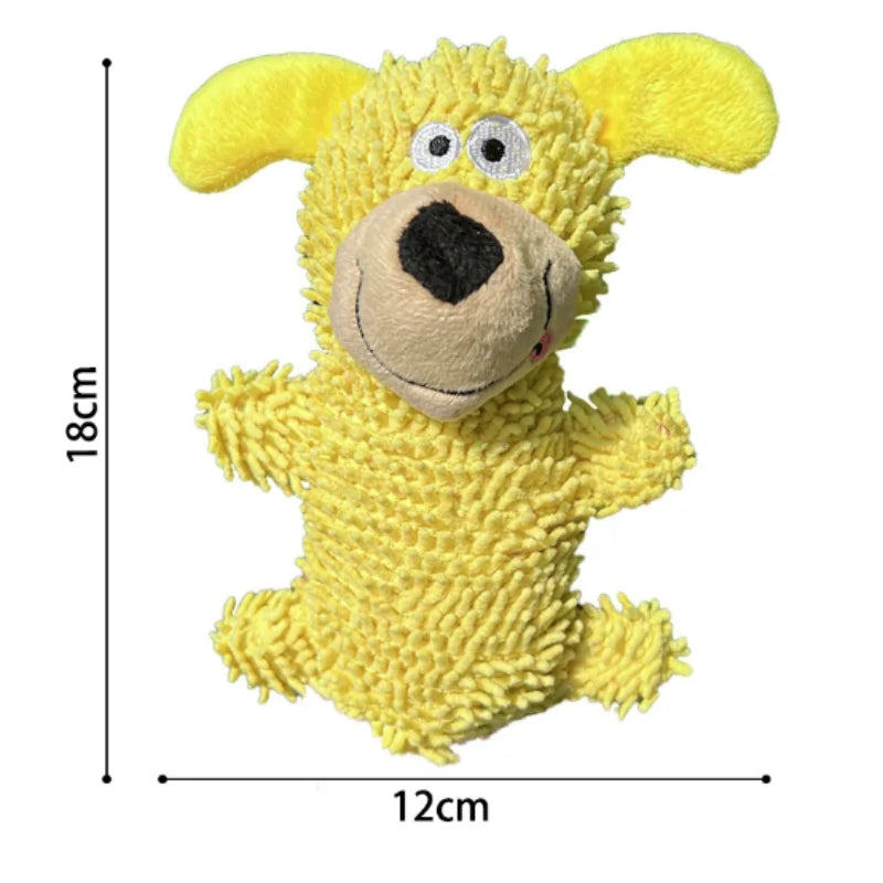 Small Breed Dog Plush Toy 10.2 in (26 cm) Animal Shape Squeaky Chew and Dental Cleaning Toy for Chihuahua Yorkie Bichon Puppies