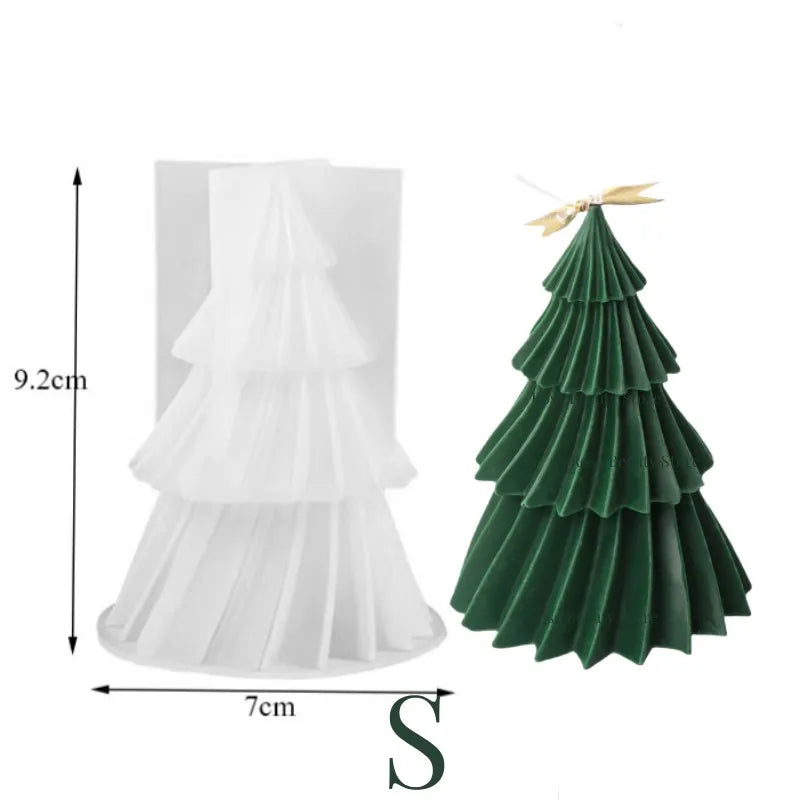 3D Christmas Tree Silicone Mold for Candle Making, Soap, Resin & Baking DIY Holiday Craft Kit