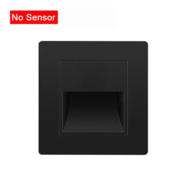 PIR Motion Sensor Recessed LED Night Light 86mm (3.4 in) AC 110-240V for Staircase Bedroom Hallway