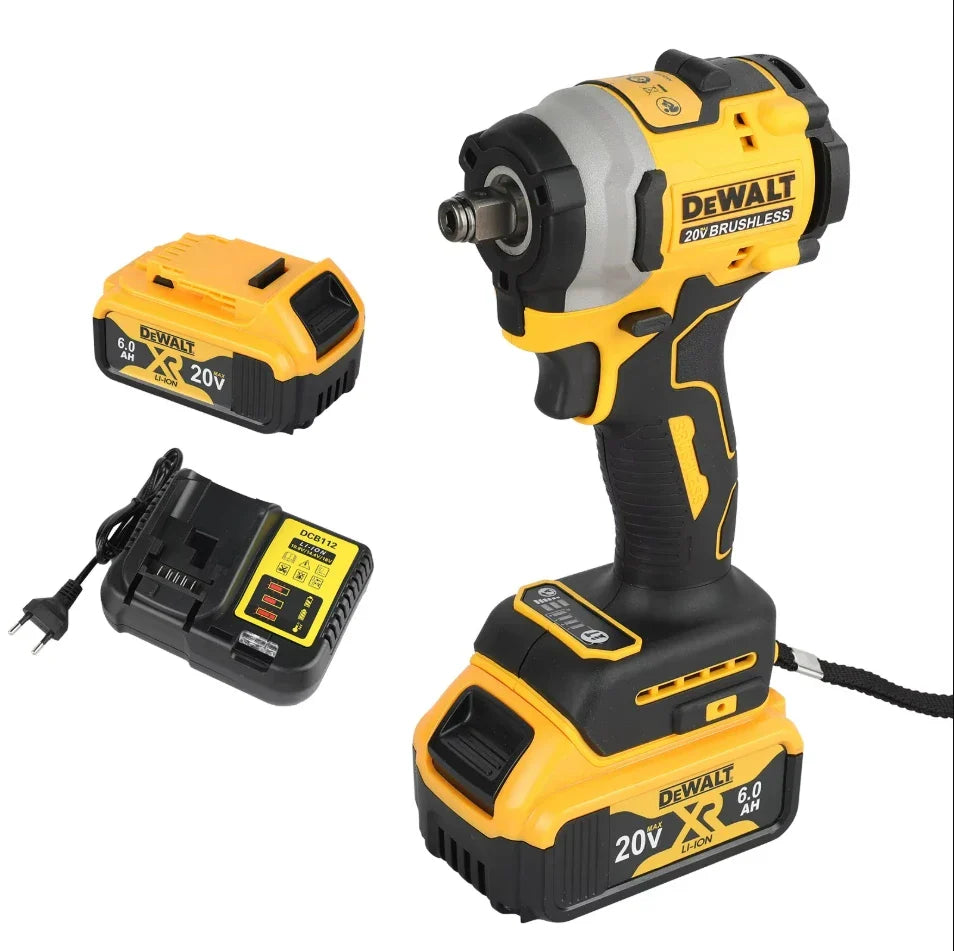 Cordless 20V Brushless Impact Wrench Rechargeable Lithium-Ion High Torque Power Tool
