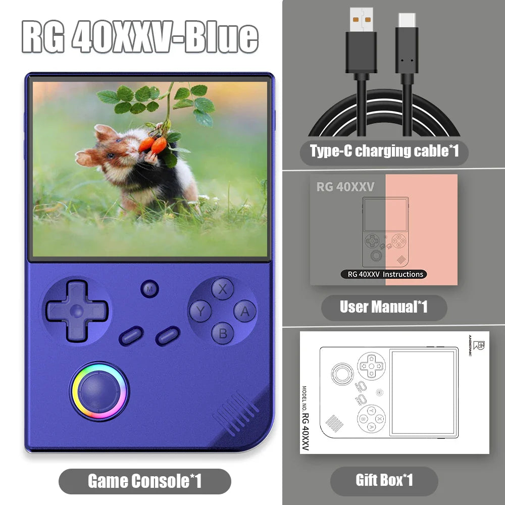 Retro 64-Bit Linux Handheld Game Console 4.0-inch (10.2 cm) IPS Screen, 64GB Storage, 5000+ Games, 2.4/5G WiFi & Bluetooth, Mini HDMI Out, RGB Lighting