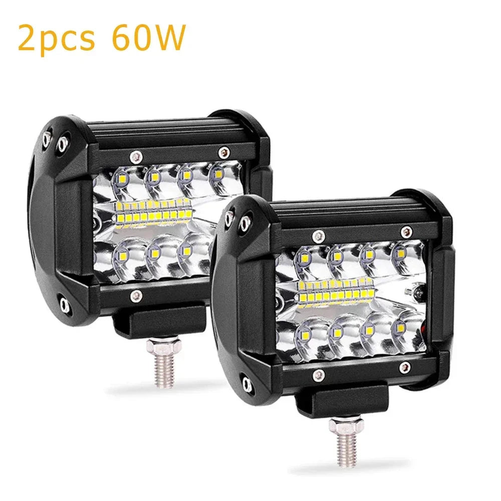4in (102mm) & 7in (178mm) LED Work Light Bar 12-24V Combo Spot Flood Fog Lamp for 4x4 Truck ATV UTV Off-Road