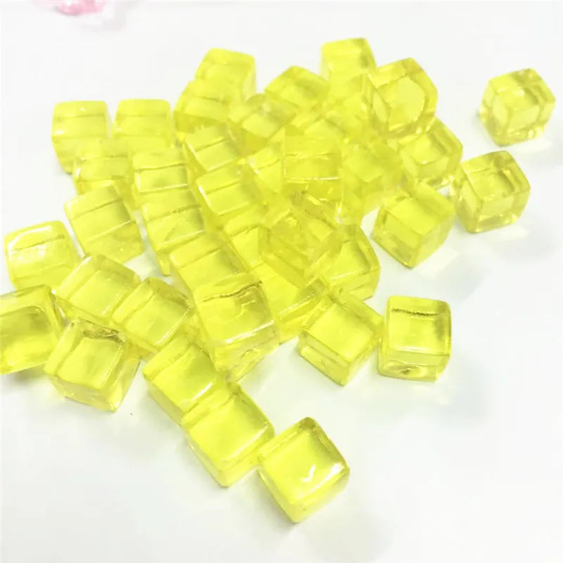 50-Pack 8mm Acrylic Cube Dice (0.31in) – 25 Translucent Colors Clear Game Pieces for Board Games & Crafts