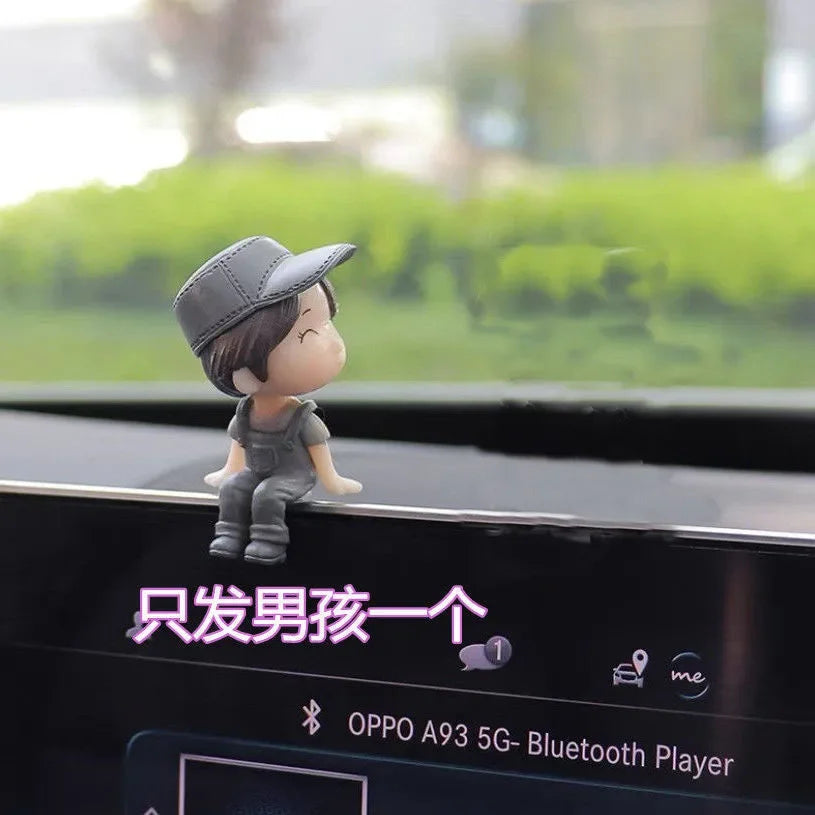 Cute Cartoon Couple Car Dashboard Figurines - Romantic Balloon Ornament Car Interior Gift