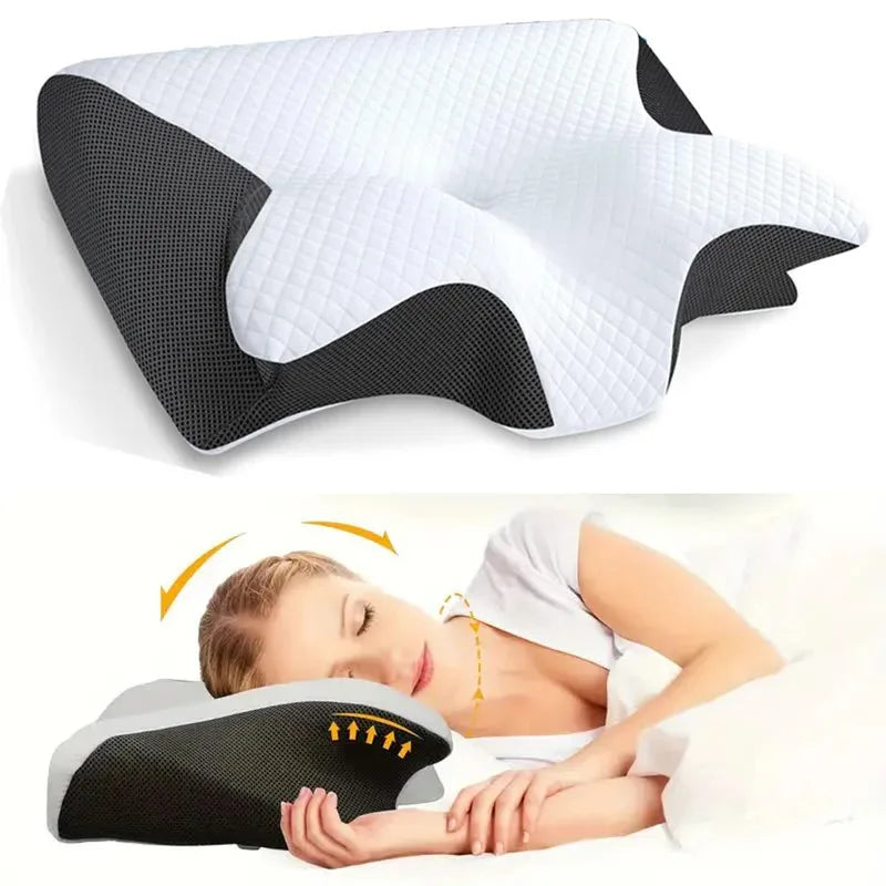 Butterfly Memory Foam Neck Pillow – Cervical Orthopedic Slow-Rebound Pillow for Sleep & Neck Support
