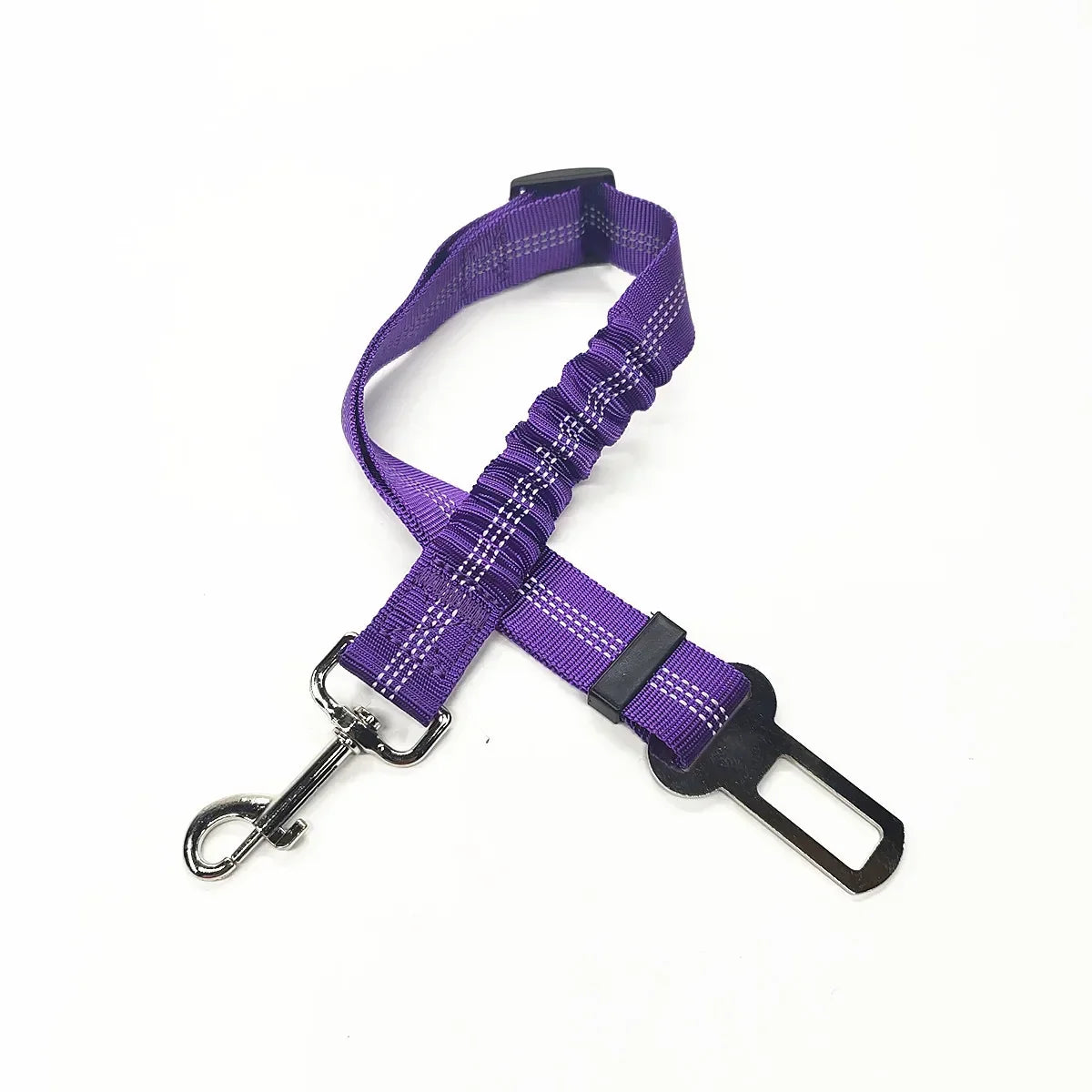 Adjustable Pet Seat Belt for Dogs & Cats 17.7–28.3 in (45–72 cm) Nylon Car Safety Restraint with Quick-Release Clip