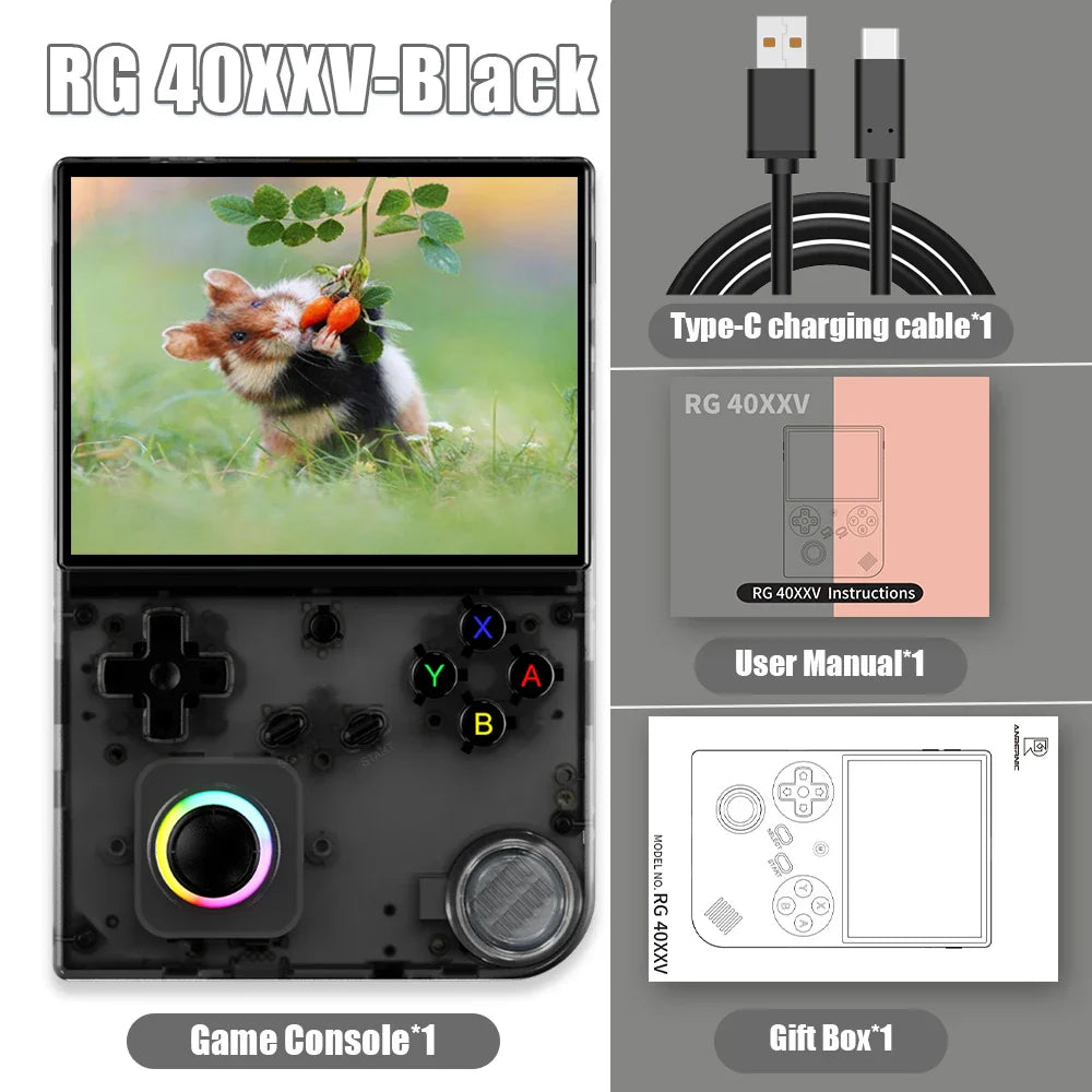 Retro 64-Bit Linux Handheld Game Console 4.0-inch (10.2 cm) IPS Screen, 64GB Storage, 5000+ Games, 2.4/5G WiFi & Bluetooth, Mini HDMI Out, RGB Lighting