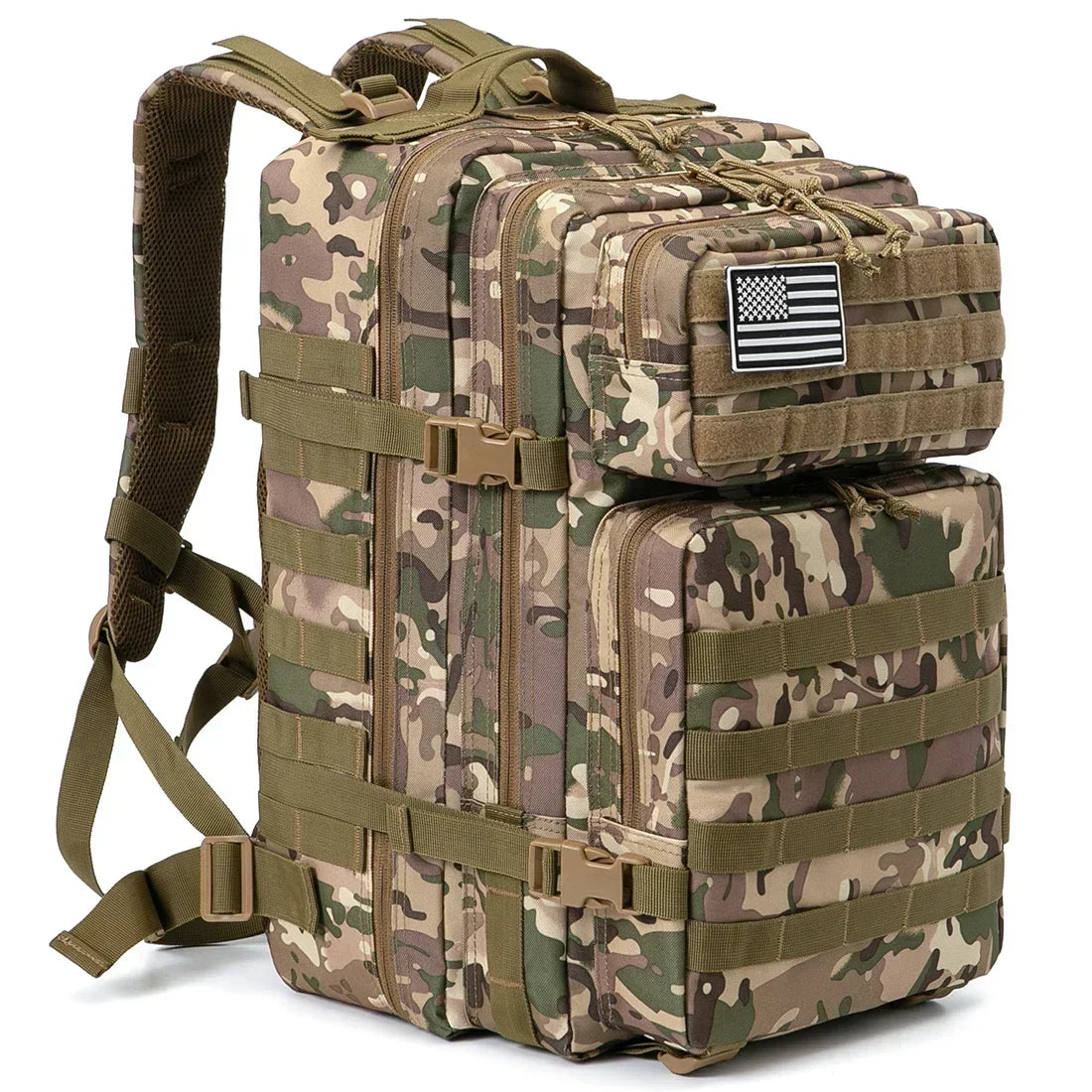 45L (11.9 gal) Tactical Backpack – Large Capacity Molle 3-Day Assault Pack for Hiking, Camping & Trekking
