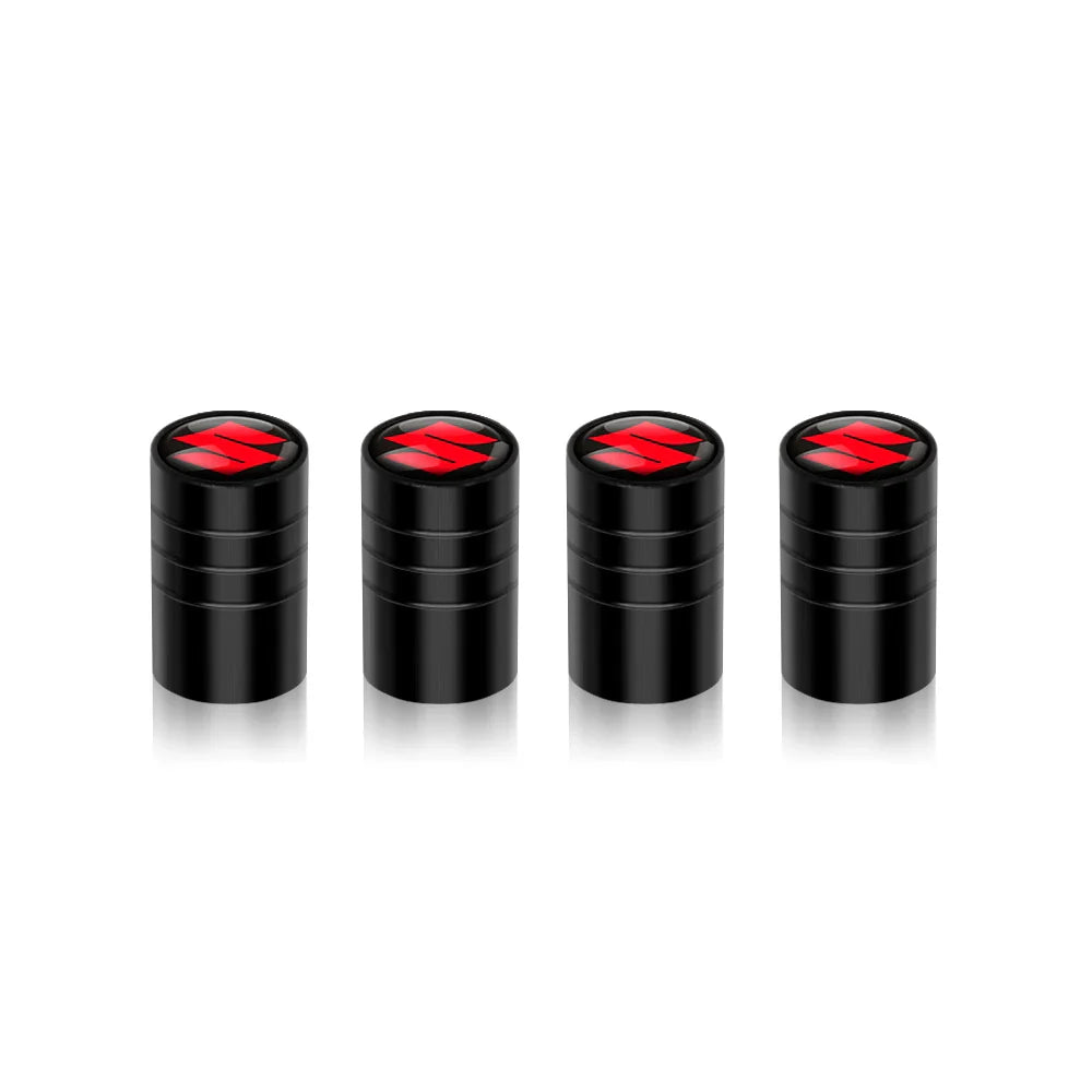 4-Pack Aluminum Tire Valve Stem Caps – Universal Metal Wheel Air Valve Covers