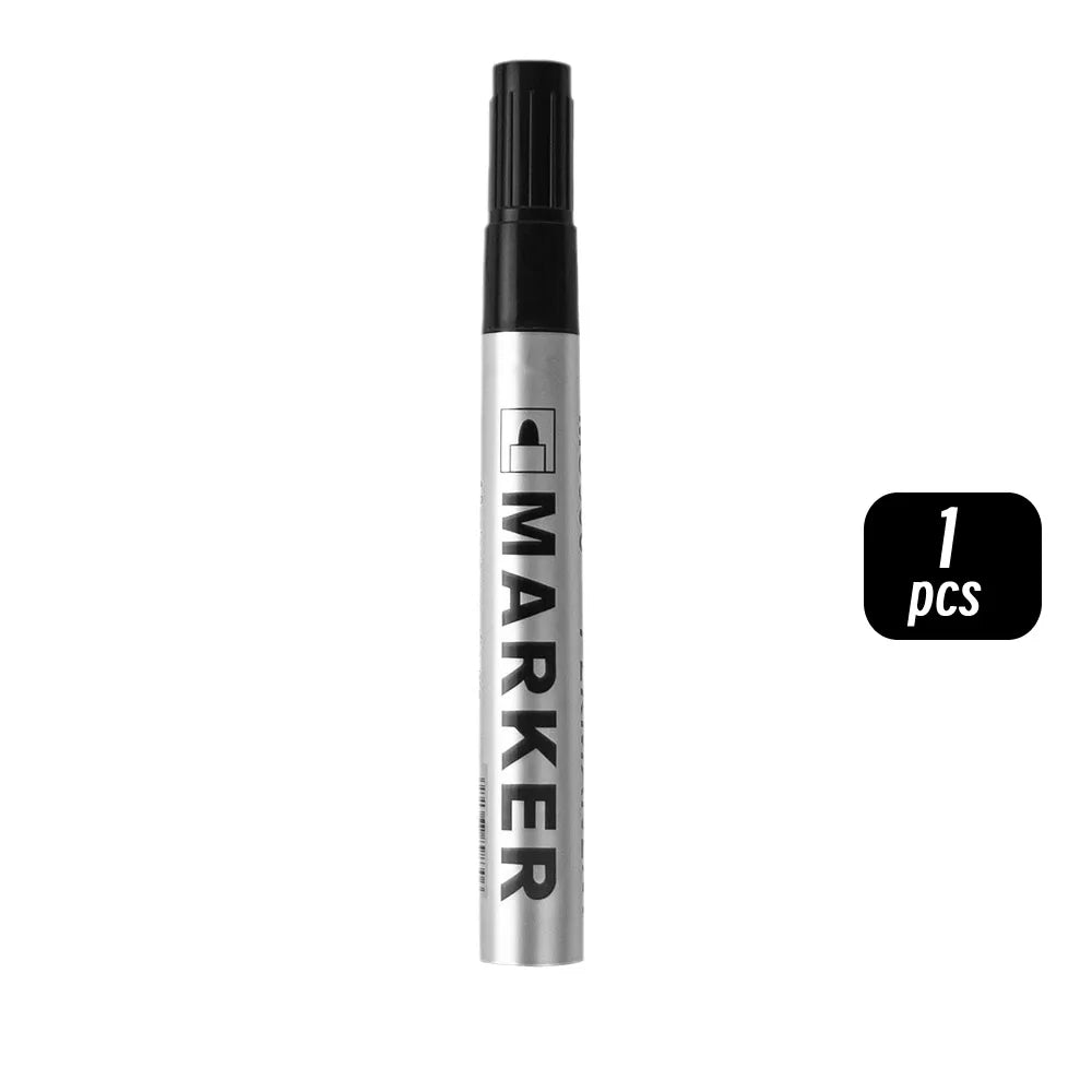 Waterproof Black Permanent Paint Marker - Quick-Dry Oil-Based Pen for Tires, Metal & Glass