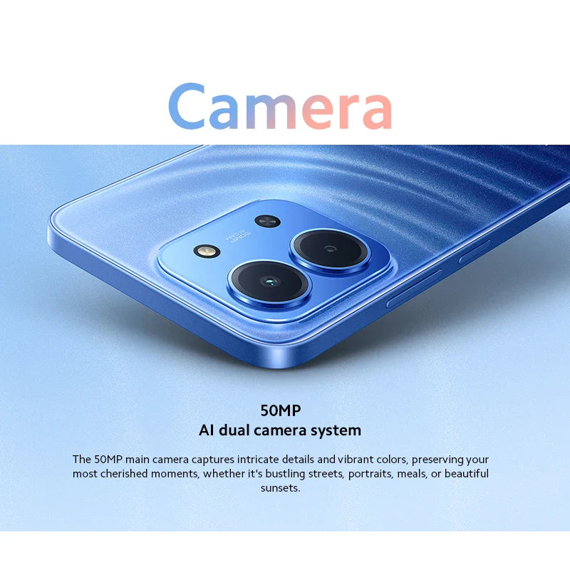 6.9" (17.5 cm) Dot Drop Smartphone — 50MP Main Camera, 120Hz Display, 6000mAh Battery, 33W Fast Charge, Dual SIM
