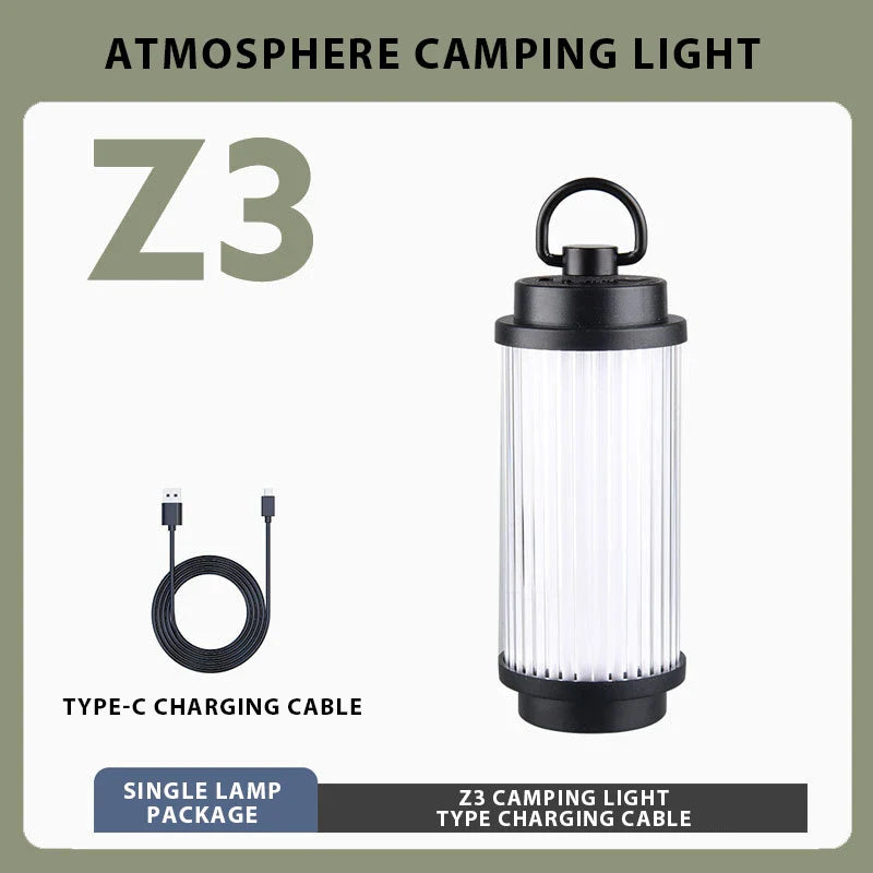 Mini Rechargeable LED Camping Lantern – 3-Mode Portable Outdoor Tent Light with Magnetic Base & USB-C