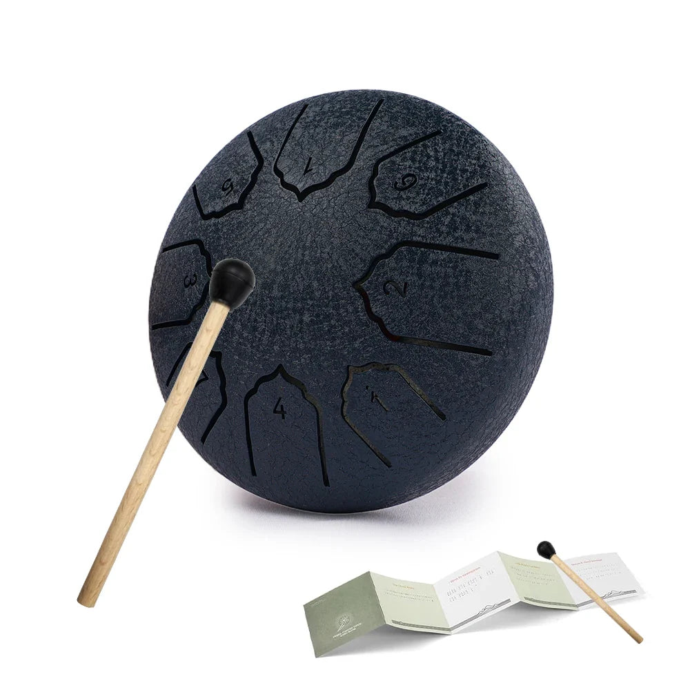 Mini Steel Tongue Drum 4-inch (10 cm) 8-Note Portable Rain Drum for Adults & Kids