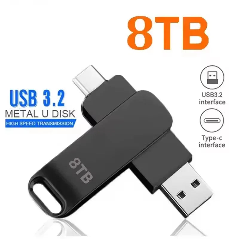 16TB USB 3.2 Metal Flash Drive – High-Speed Pendrive (1TB–16TB Options)