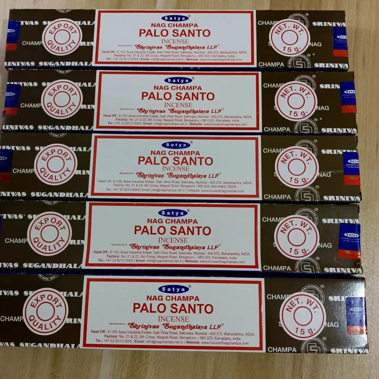 5-Box Nag Champa Incense Sticks — 50–60 Handmade Sticks (20 cm / 8 in) Sandalwood & White Sage Home Fragrance