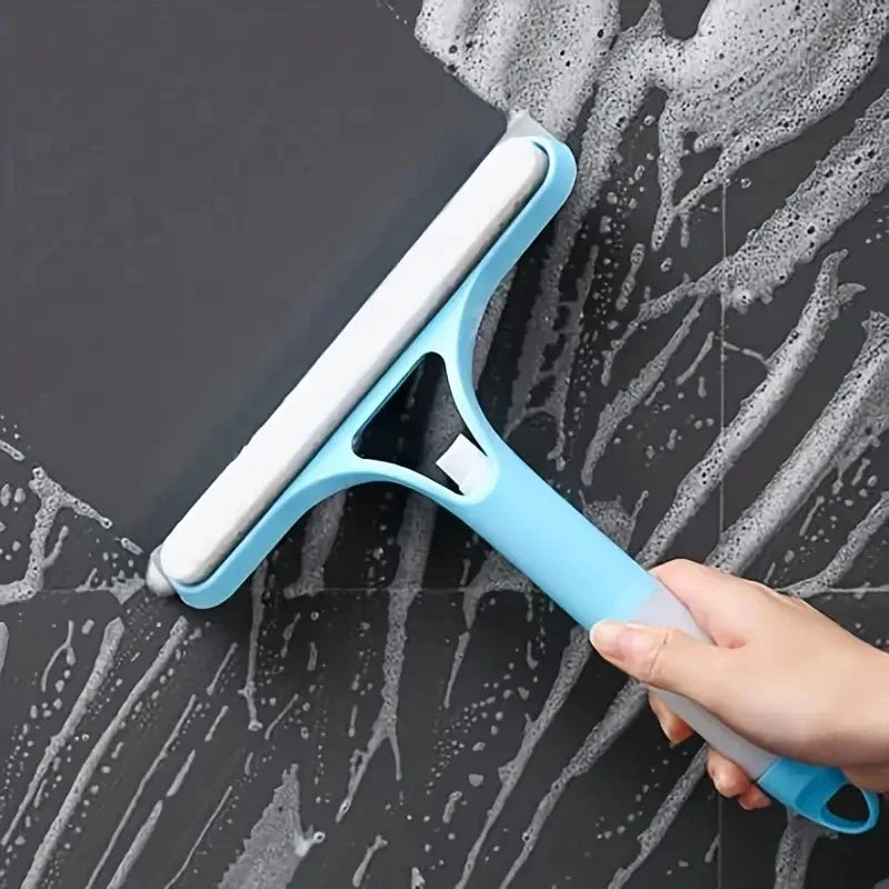 3-in-1 Glass Cleaning Tool — Squeegee, Scraper & Spray Bottle for Windows, Mirrors & Shower Doors