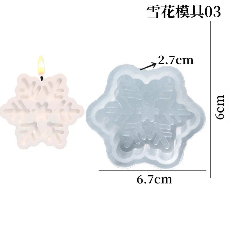 3D Snowflake Silicone Mold for Candle, Soap & Chocolate — DIY Christmas Cake Decorating Mold, Party Gift